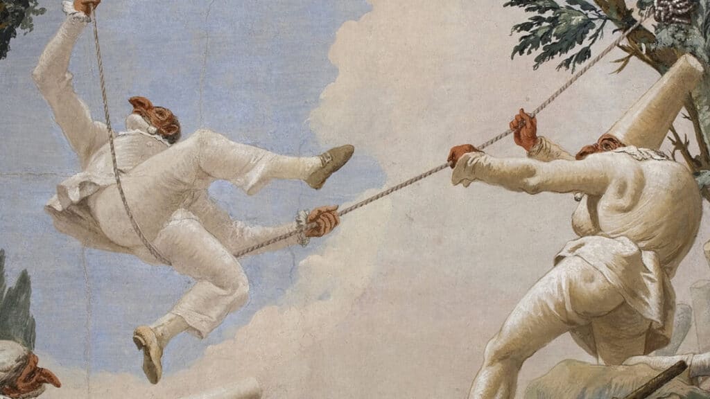 Giandomenico Tiepolo Altalena con Pulcinella Venezia Ca Rezzonico