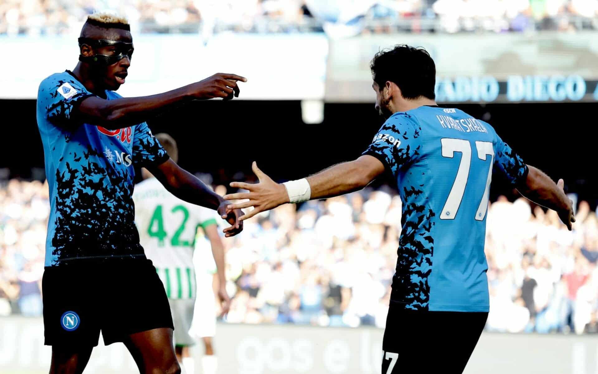 napoli sassuolo 4-0 tripletta di osimhen