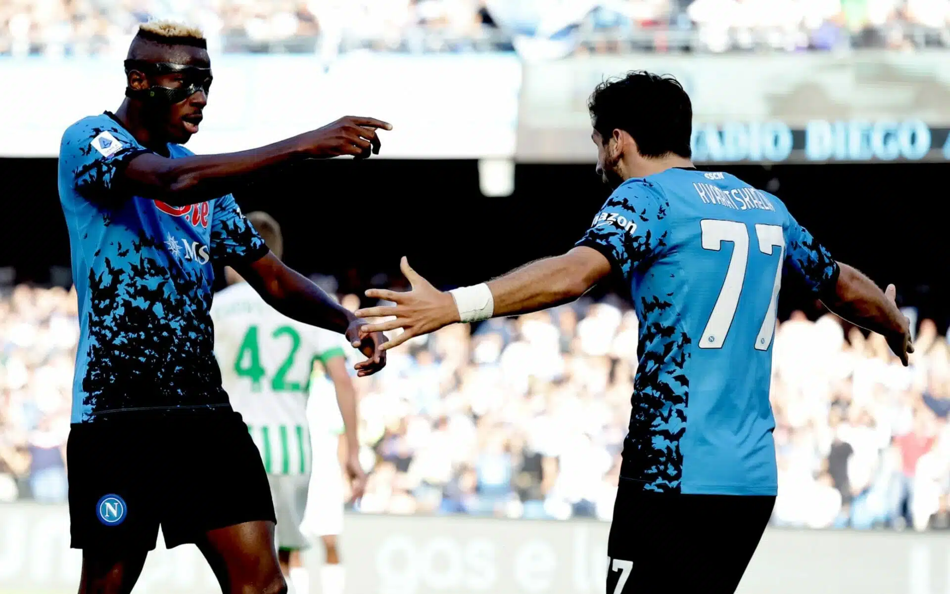 napoli sassuolo 4 0 tripletta di osimhen