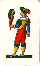 Carta da gioco con fante di bastoni