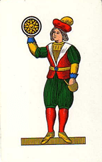 Carta tarocco fante di denari