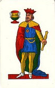 Carta da gioco, re di coppe, stile tradizionale.