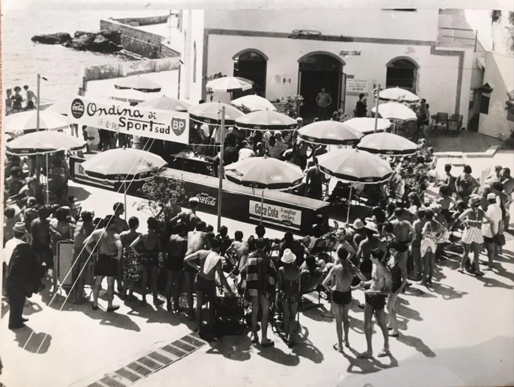 Lo stabilimento balneare dell'isolotto di San Martino nel 1962