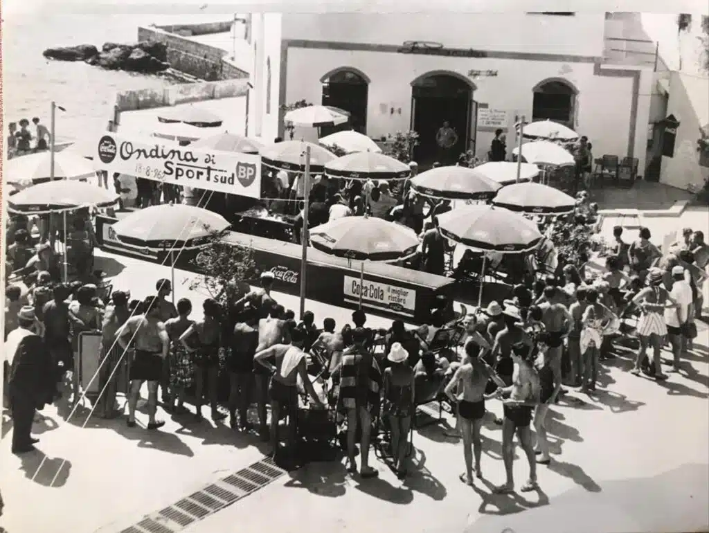 Lo stabilimento balneare dell'isolotto di San Martino nel 1962