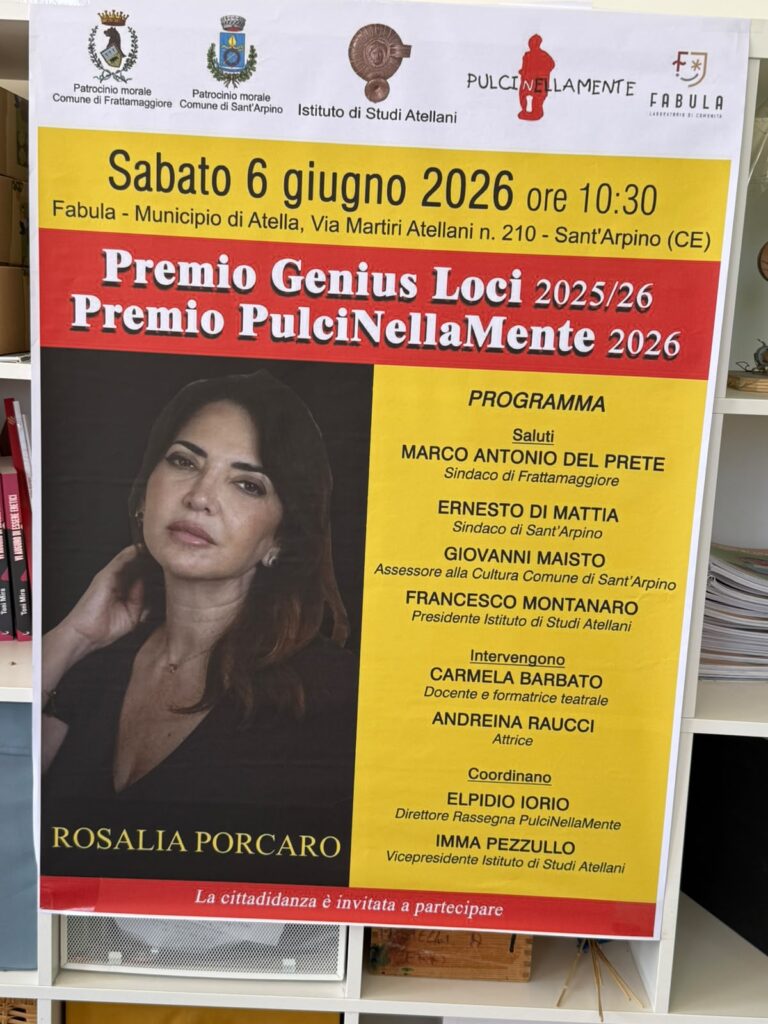 rosalia porcaro premio pulcinellamente 2026
