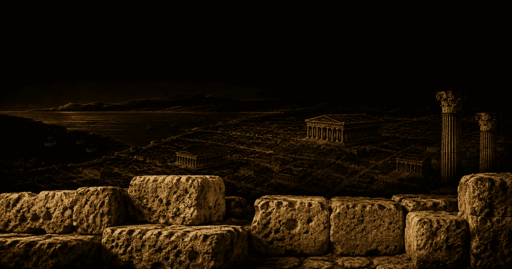Veduta notturna di neapolis